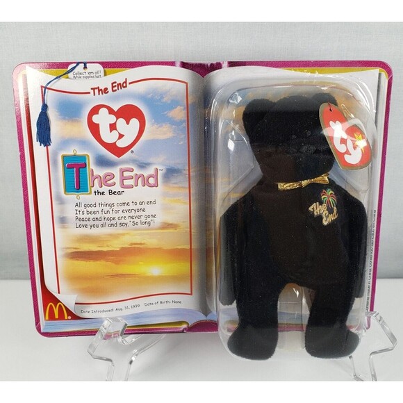 The End the Bear McDonalds TY the End Teenie Beanie Baby 1999 Sealed New on Card - Picture 1 of 12
